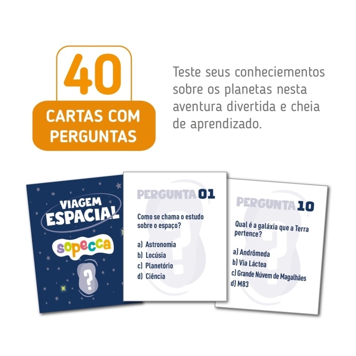 4 avatares, 40 cartas, 1 dado e 1 tabuleiro